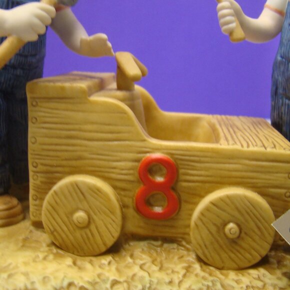 HOMCO DENIM DAYS "THE GO CART" PORCELAIN FIGURINE #15352-00 Farm with hang tag - Picture 4 of 16